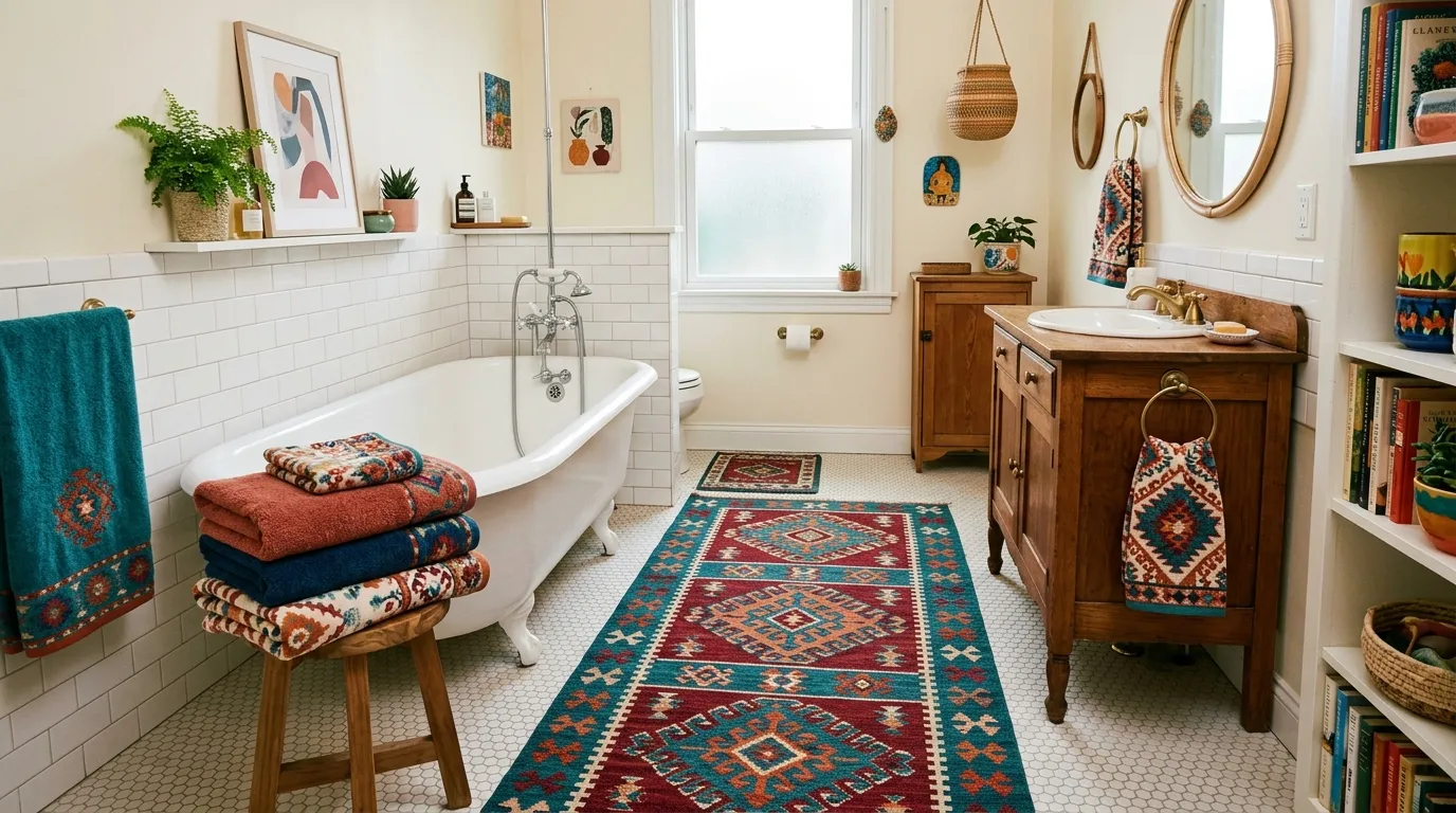 Colorful Bathroom, vibrant bathroom ideas, 2026 bathroom trends, bright bathroom décor, playful bathroom design, colorful tiles, stylish bathroom ideas