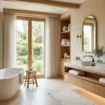 Elegant Beige and Wood Bathroom Designs