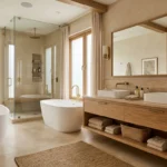 Elegant Beige and Wood Bathroom Designs
