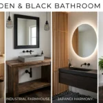 Wooden and Black Bathroom