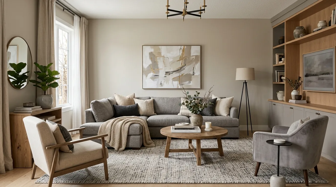 Beige and Gray Living Room Design Ideas