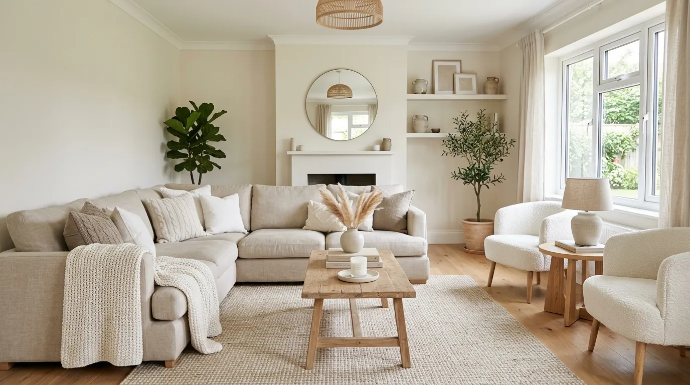 Beige and White Living Room Ideas for Tranquility