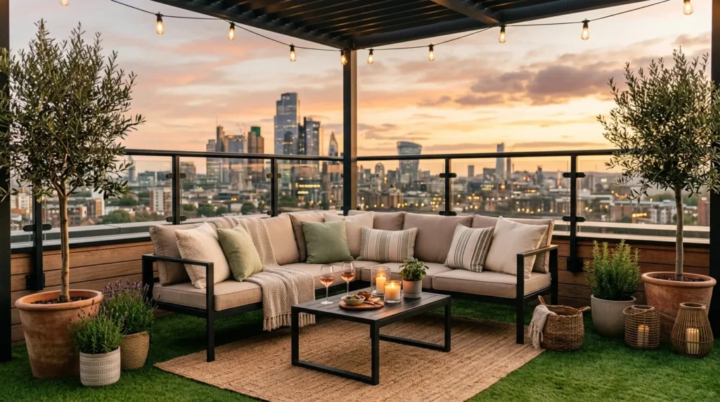 10 Modern Rooftop Garden With Artificial Grass Ideas