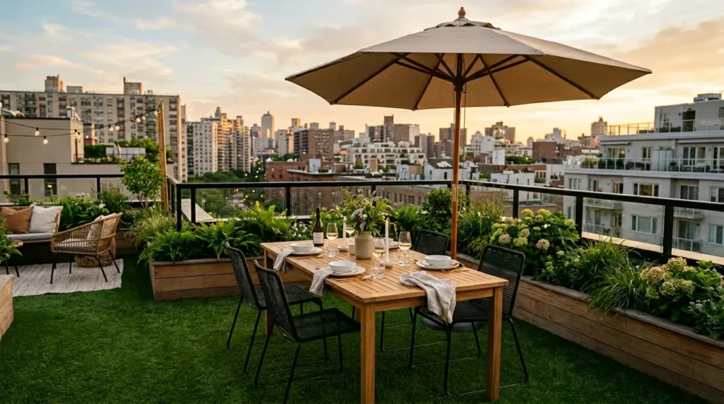 10 Modern Rooftop Garden With Artificial Grass Ideas