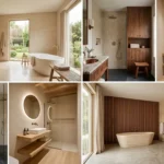 Elegant Beige and Wood Bathroom