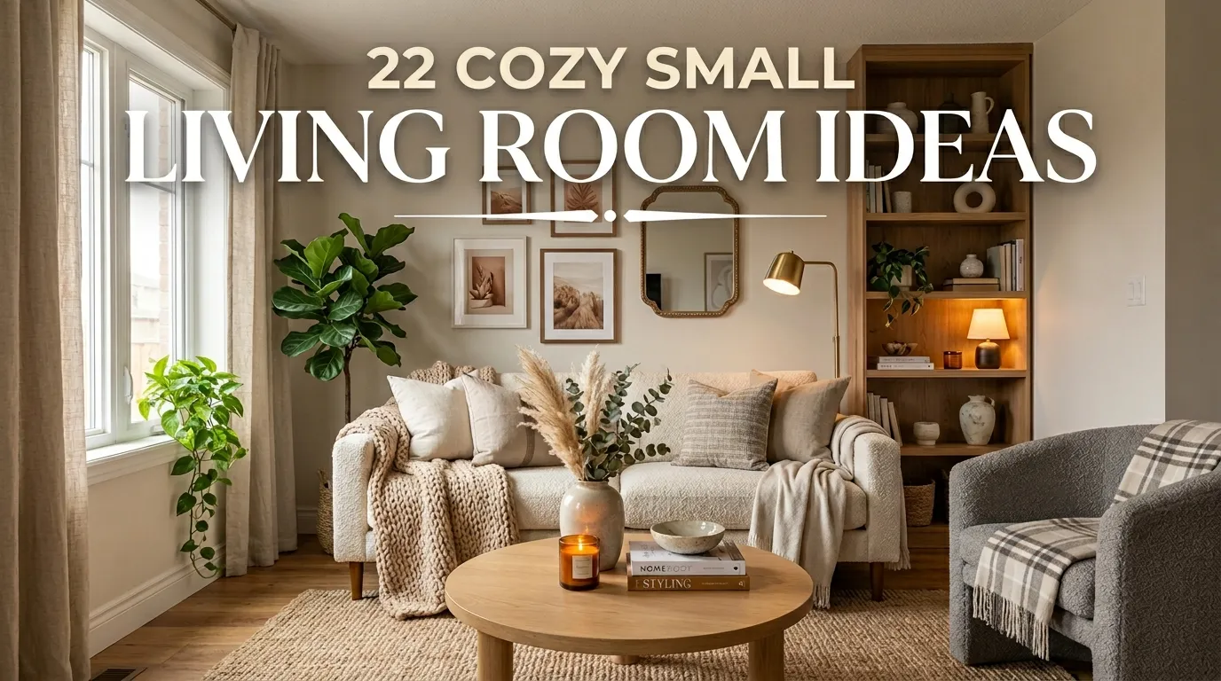 A small living room with soft, neutral-colored walls and furniture, creating a calm and inviting atmosphere. Light beige, gray, and white tones are used throughout, making the space feel open and airy.