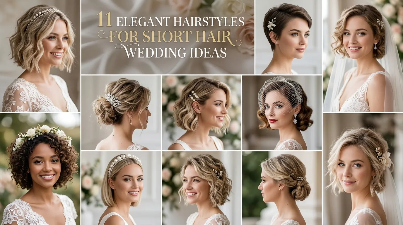 11 Elegant Hair Styles For Short Hair Wedding Ideas