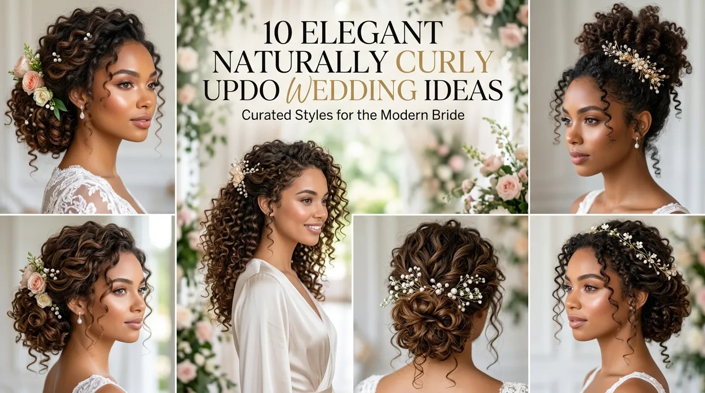 10 Elegant Naturally Curly Updo Wedding Ideas