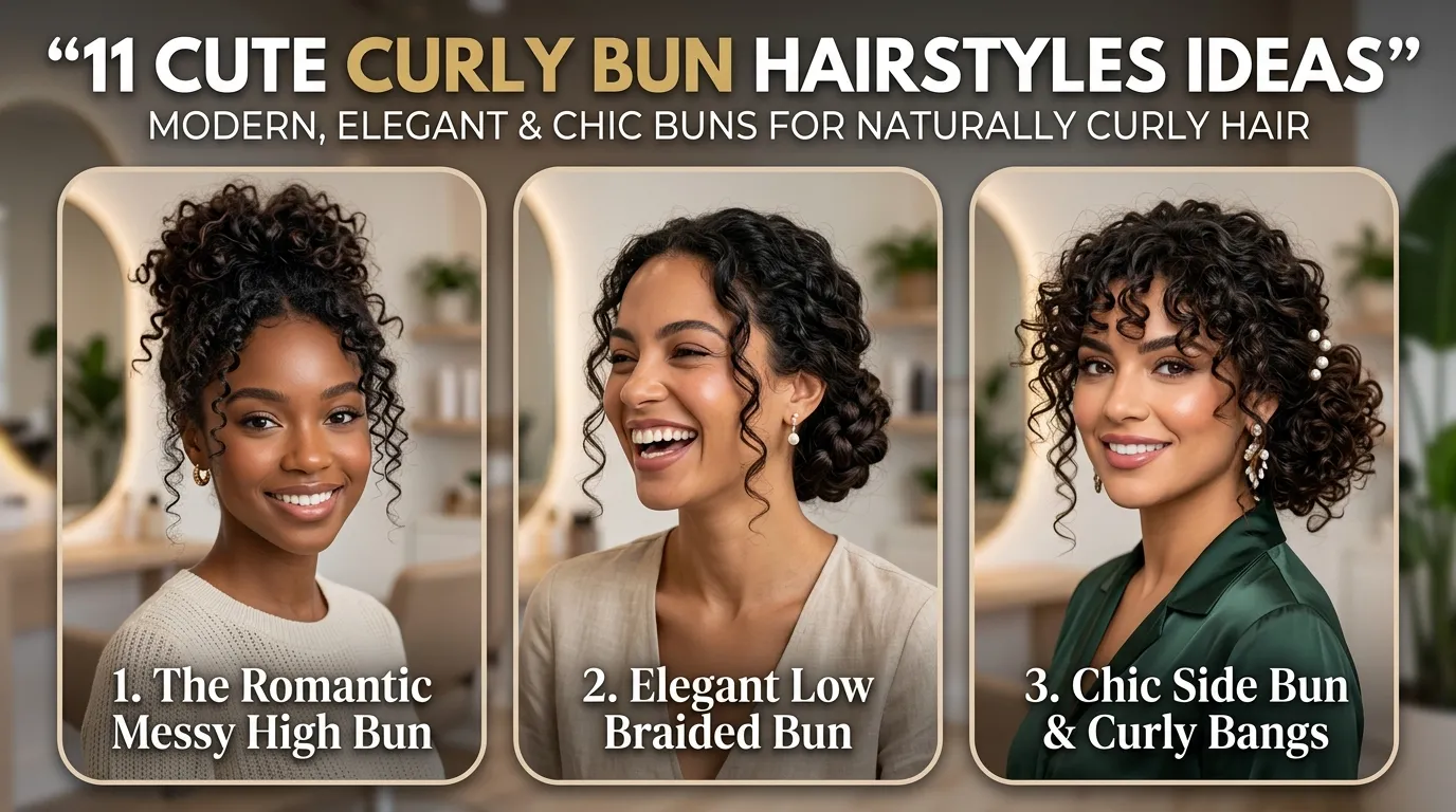 11 Cute Curly Bun Hairstyles Ideas