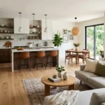 Open Kitchen with Living Room Ideas for Space