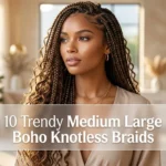 10 Trendy Medium Large Boho Knotless Braids