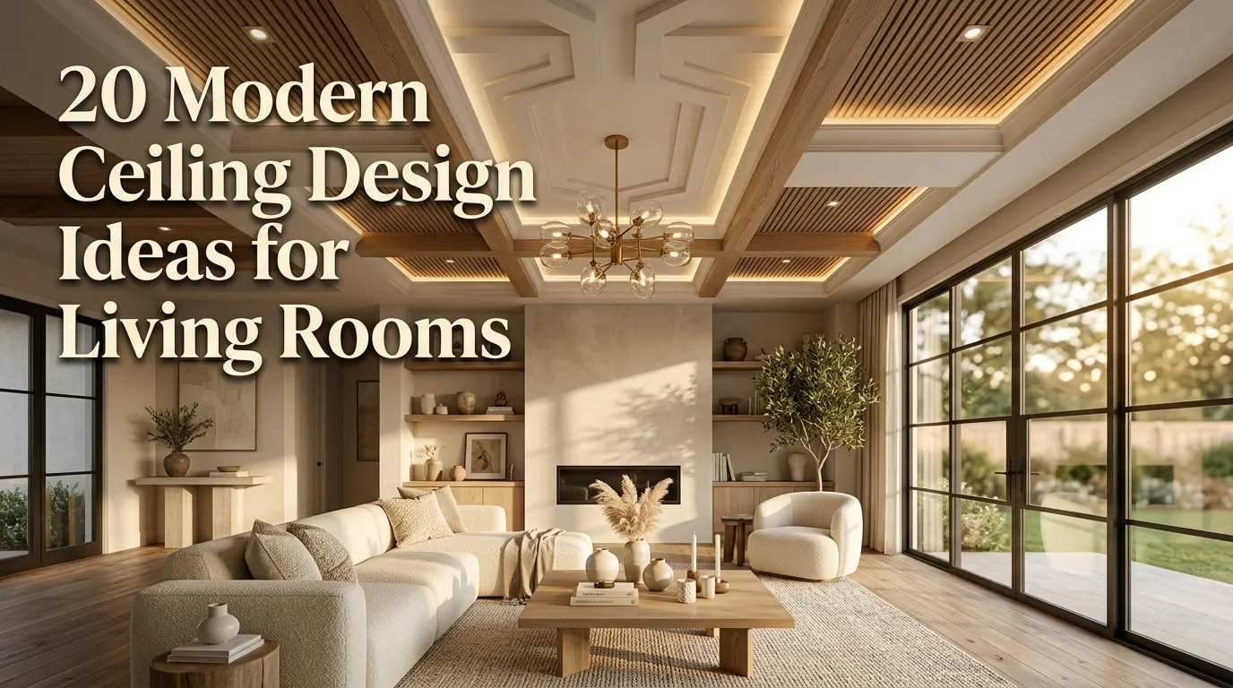20 Modern Ceiling Design Ideas for Living Rooms