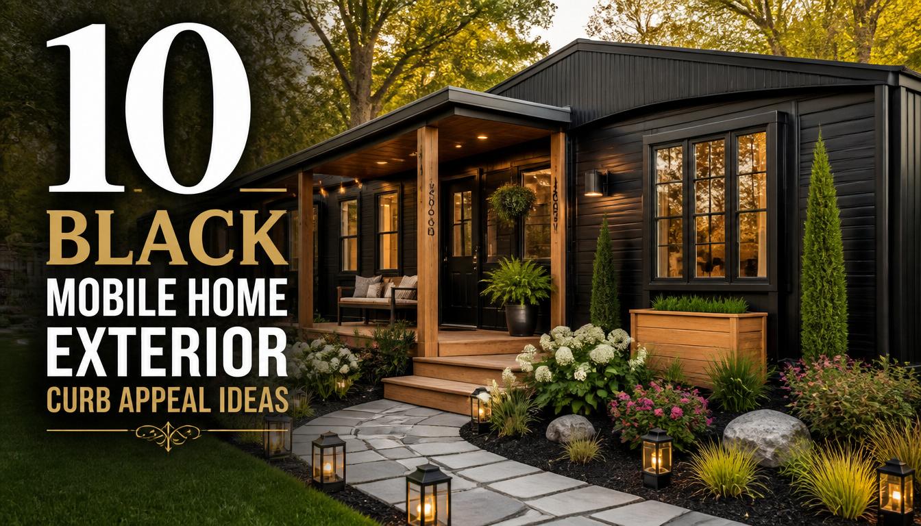 10 Black Mobile Home Exterior Curb Appeal Ideas