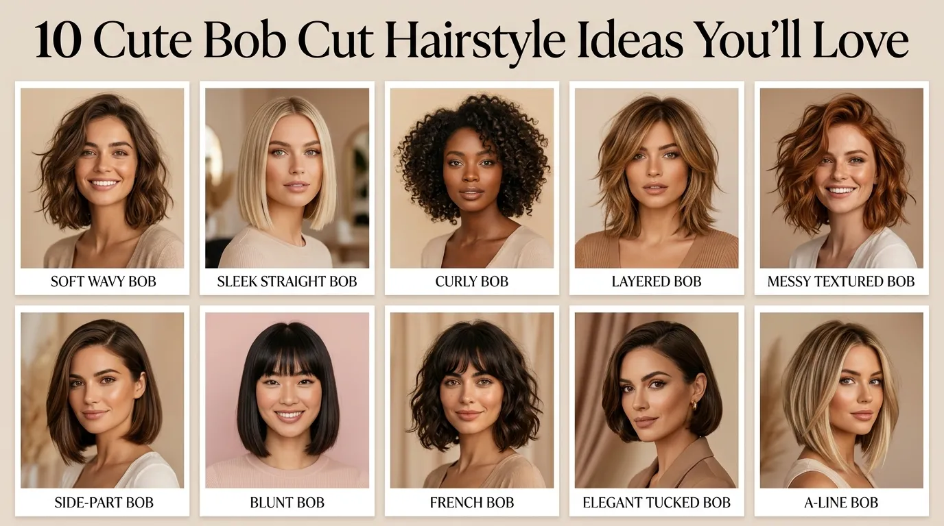 10 Cute Hairstyle For Bob Cut Ideas